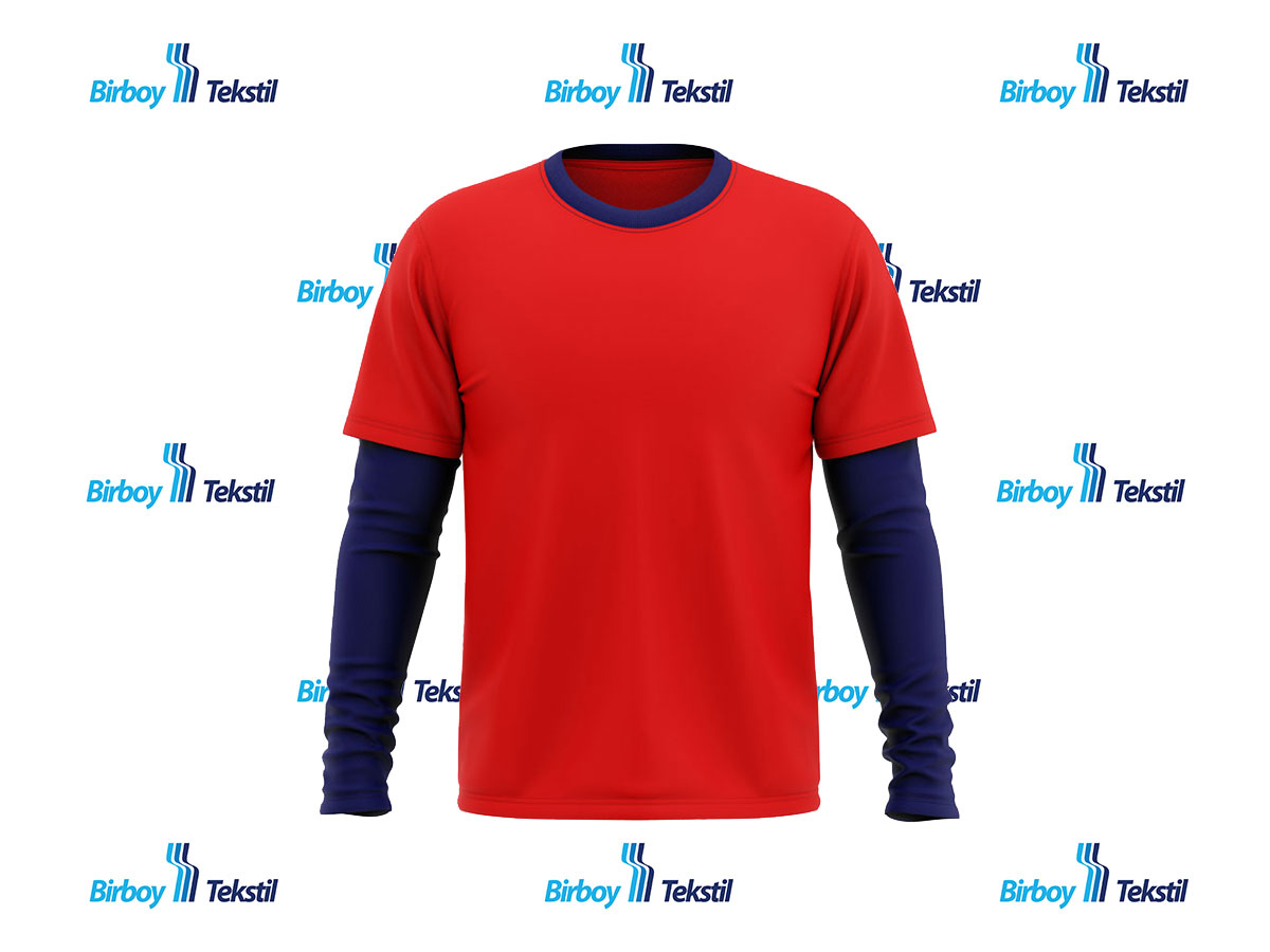 Birboy Okul Kıyafetleri - Çift Kollu T-Shirt | Birboy School Uniforms - Double Layered T-Shirt Red